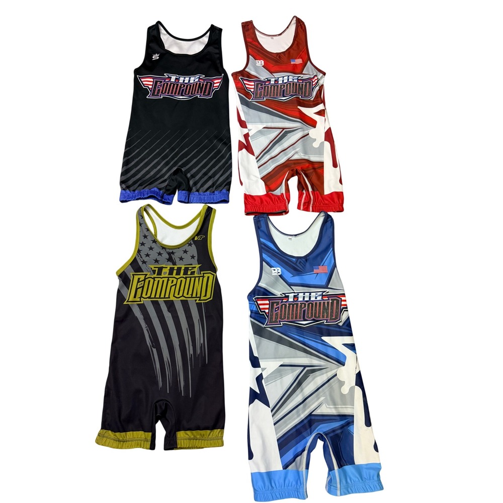Lot of 4 USA The Compound Wrestling Singlets Mens Size XS